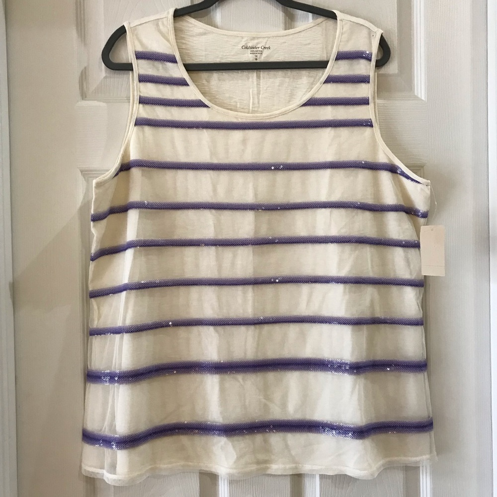 NWT Coldwater Creek Lavender Sequin Sparked Tank